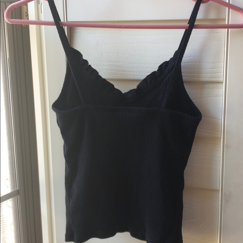 Black Ribbed Tank Top - Picture 3 of 4